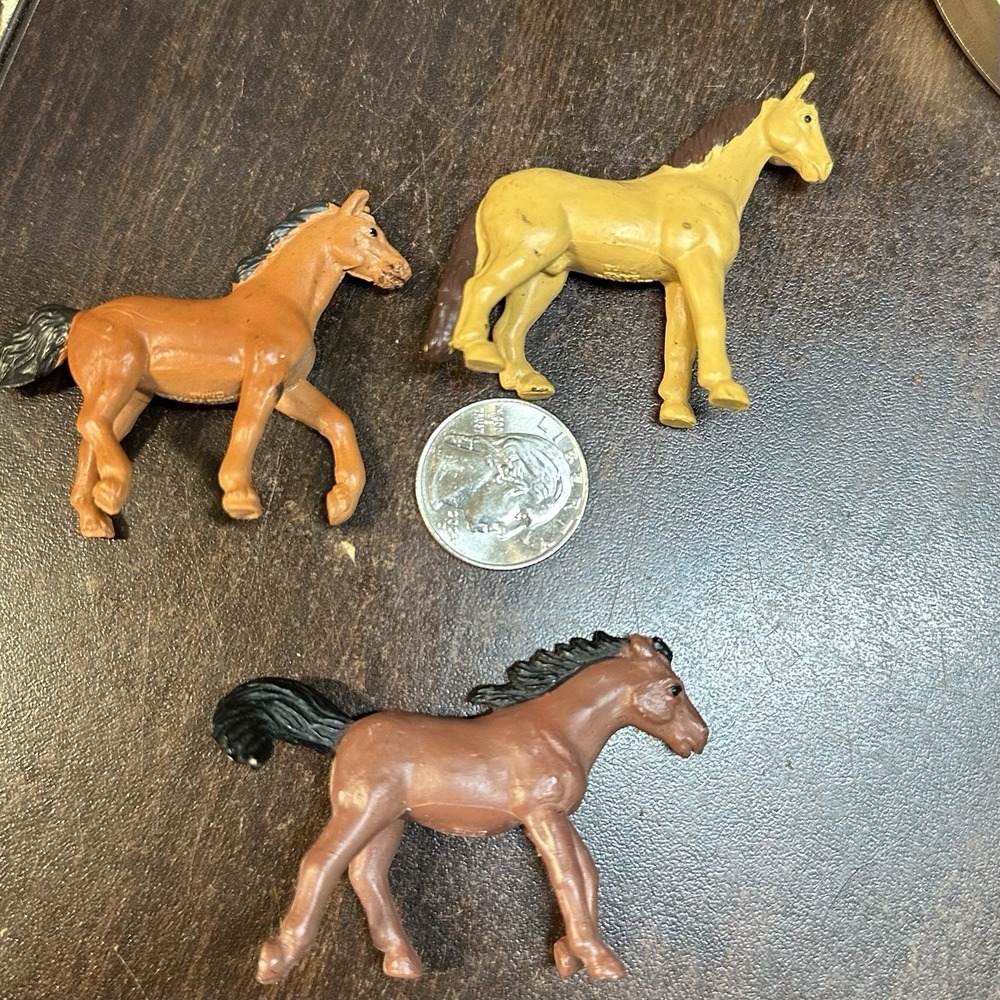 Vintage Safari Ltd Horse Figure Lot Horse, Barb, Walking Horse Miniature PVC Toy